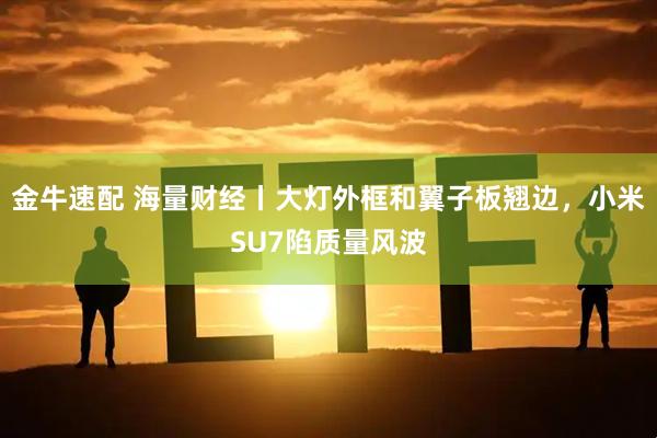 金牛速配 海量财经丨大灯外框和翼子板翘边，小米SU7陷质量风波